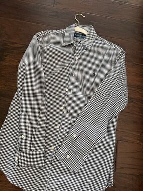 Ralph Lauren Black & White Gingham Button-Down Shirt